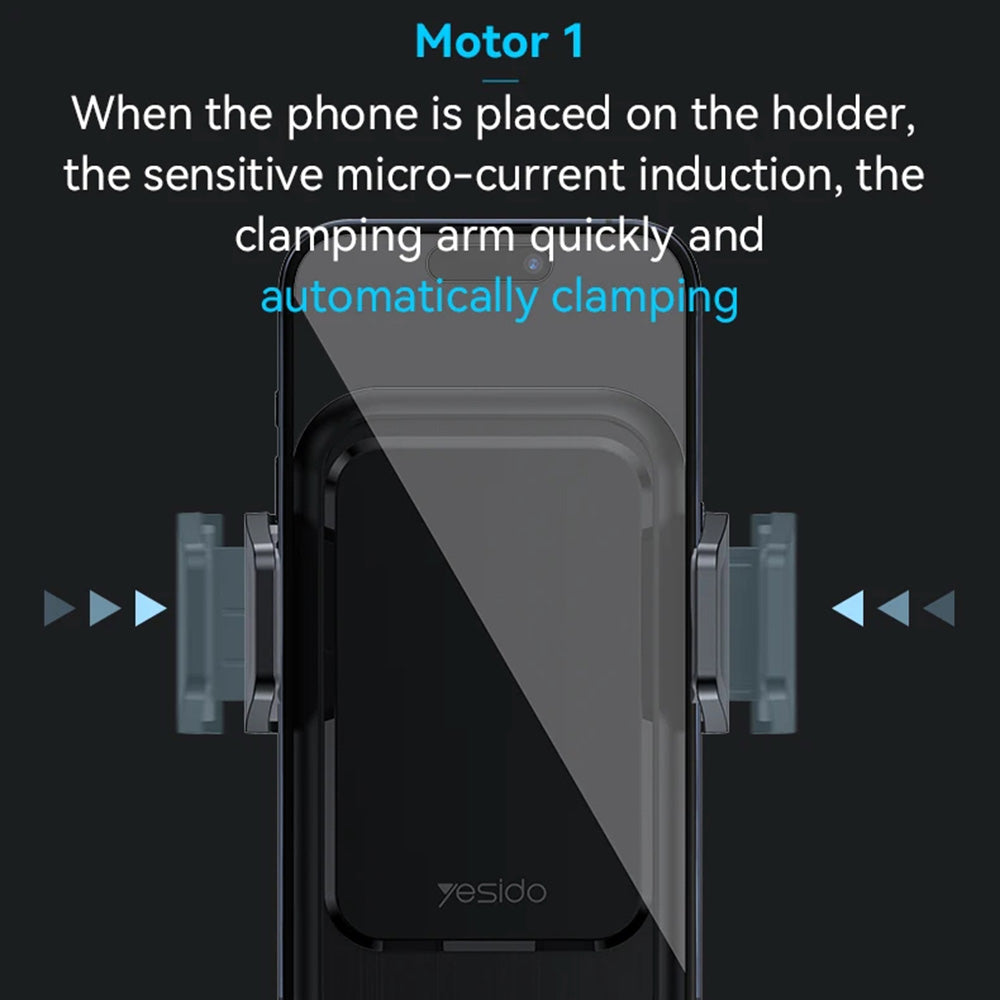 Caricabatterie Auto Wireless Yesido C312, 15W, 1.67A, Nero