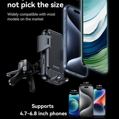 Caricabatterie Auto Wireless Yesido C312, 15W, 1.67A, Nero