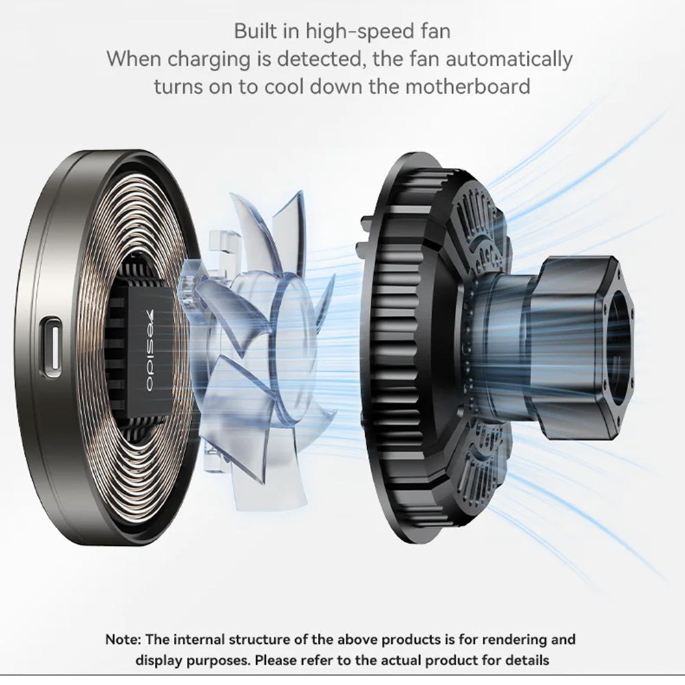 Caricabatterie Auto Wireless Yesido C315, 15W, 1.67A, Nero