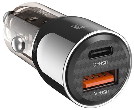 Caricabatterie Auto XO Design CC58, 95W, 3.25A, 1 x USB-A - 1 x USB-C, Nero