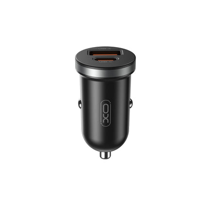 Caricabatterie Auto XO Design CC56, 30W, 3A, 1 x USB-A - 1 x USB-C, Nero