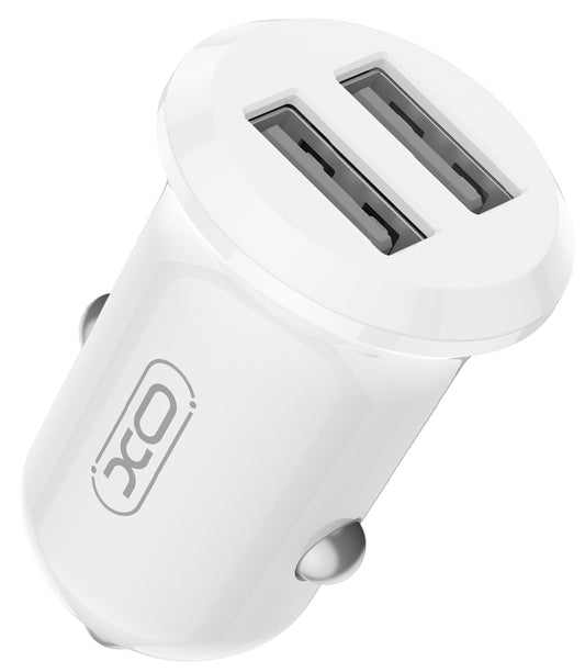 Caricabatterie Auto XO Design CC67, 12W, 2.4A, 2 x USB-A, Bianco