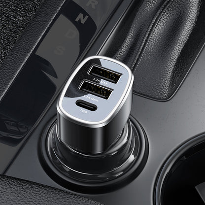 Caricabatterie Auto Yesido Y47, 49W, 3A, 2 x USB-A - 1 x USB-C, Nero