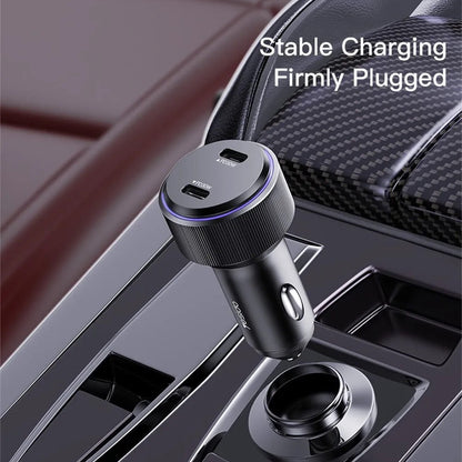 Caricabatterie Auto Yesido Y48, 60W, 3A, 2 x USB-C, Nero