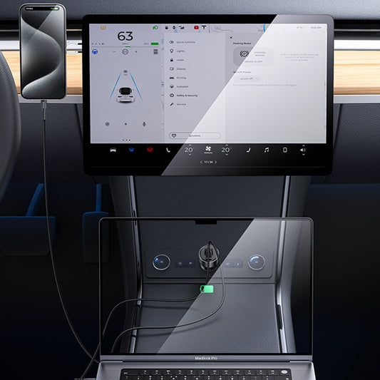 Caricabatterie Auto Yesido Y65, 100W, 5A, 1 x USB-A - 1 x USB-C, Nero