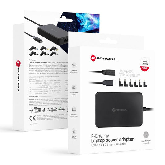 Caricabatterie Forcell F-Energy E856, 90W, Nero