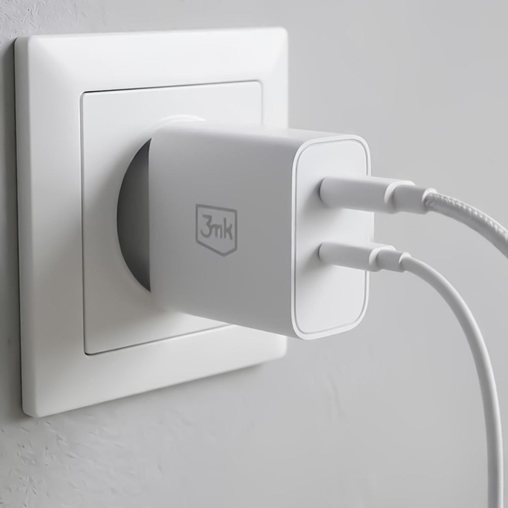 Caricatore da rete 3MK FlowPower, 45W, 1 x USB-A - 1 x USB-C, Bianco