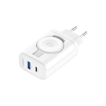 Caricabatterie Rete 3MK Hardy 2in1, 33W, 3A, 1 x USB-A - 1 x USB-C, Bianco