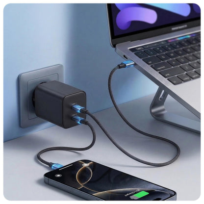 Caricatore da rete 3MK Hyper, 45W, 2 x USB-C, Nero