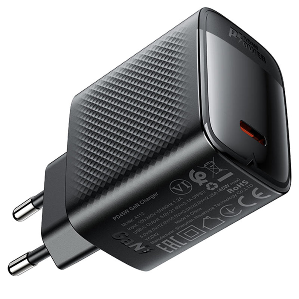 Caricabatterie da rete Acefast A112, 45W, 3A, 1 x USB-C, Nero
