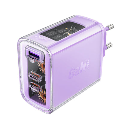 Acefast A45 Exploration Network Charger, 65W, 3.25A, 1 x USB-A - 2 x USB-C, Purple