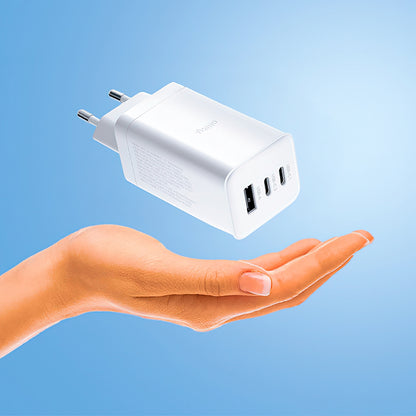 Allity Network Charger. ATC-01-65WACC Fast, 65W, 3.25A, 1 x USB-A - 2 x USB-C, White