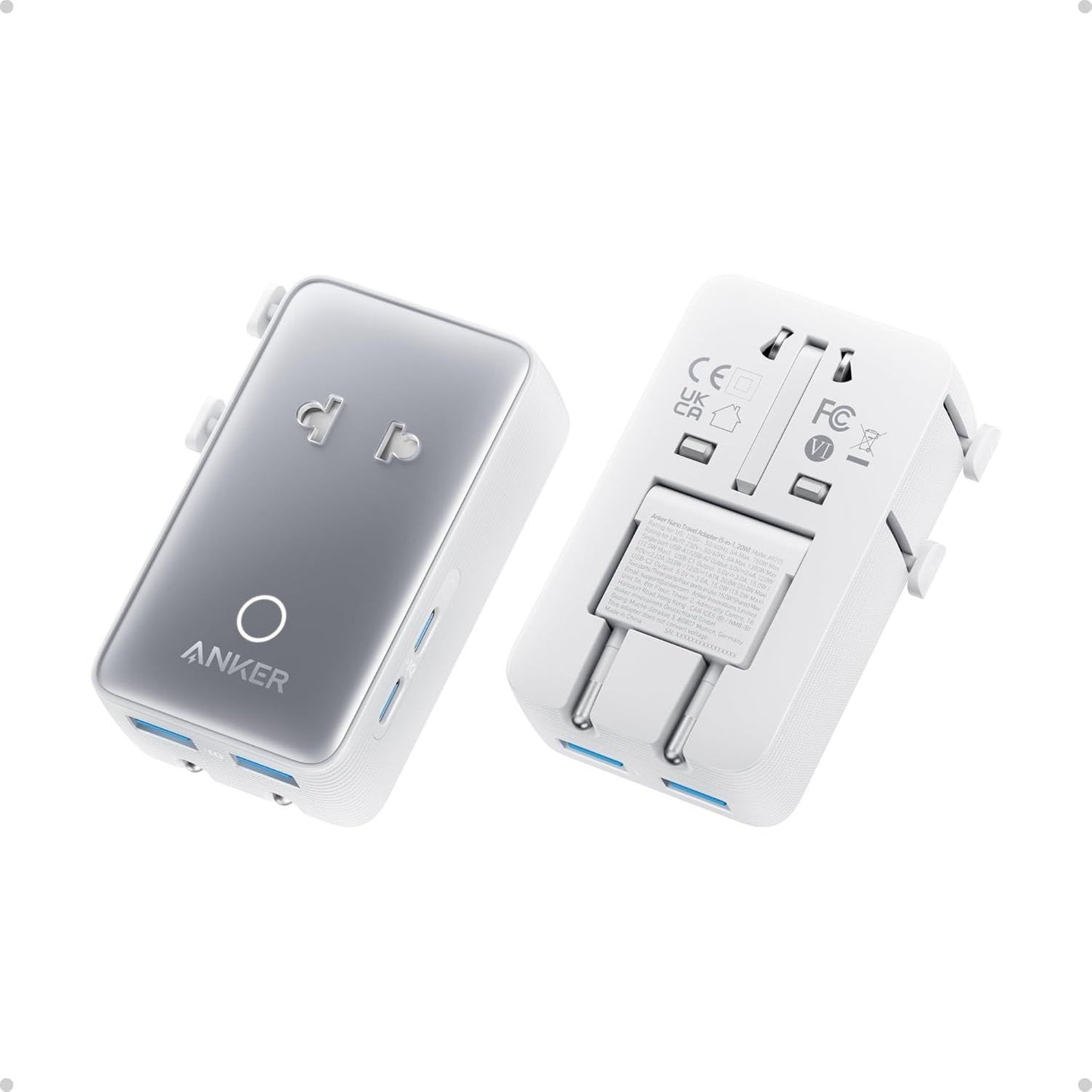 Caricabatterie da Rete Anker Nano Travel, 20W, 3A, 2 x USB-A - 2 x USB-C, Bianco A9215H21