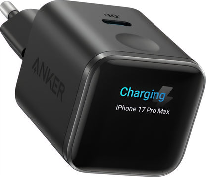Caricatore da rete Anker Nano Display, 45W, 3A, 1 x USB-C, Nero A121DG11