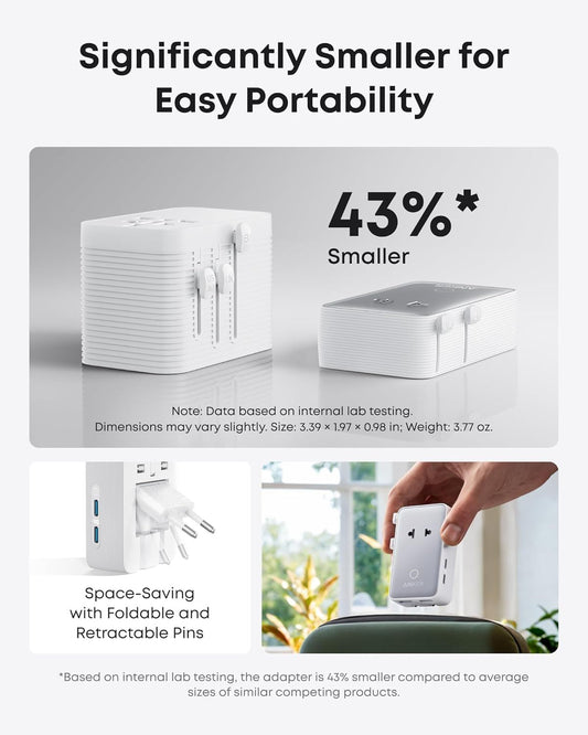 Caricabatterie da Rete Anker Nano Travel, 20W, 3A, 2 x USB-A - 2 x USB-C, Bianco A9215H21