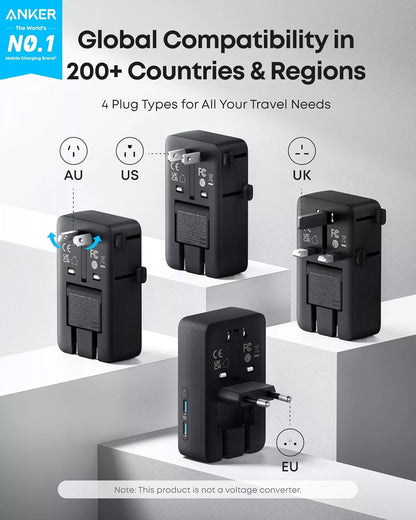 Caricabatterie Retea Anker Nano Travel, 20W, 3A, 2 x USB-A - 2 x USB-C, Nero A9215H11