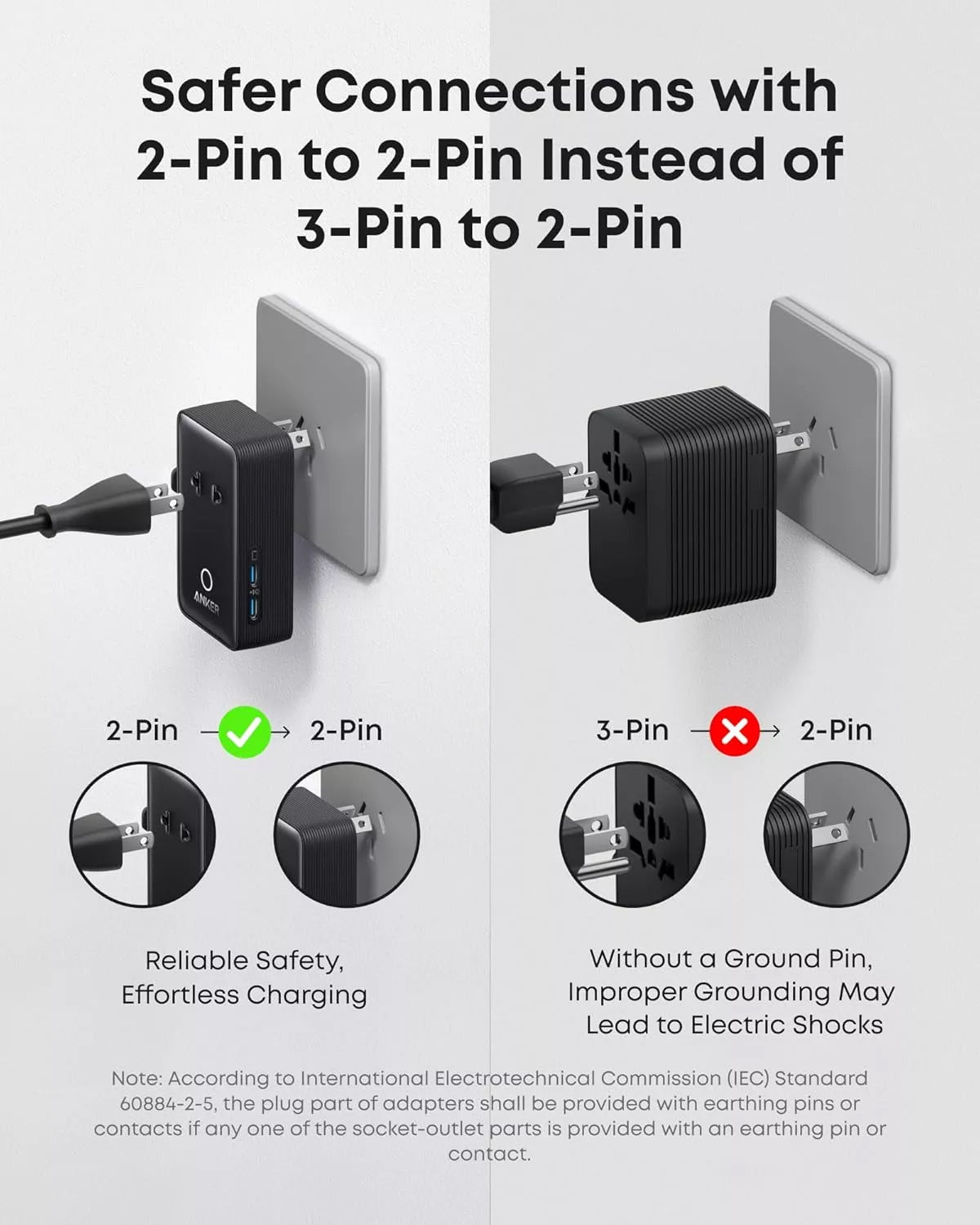 Caricabatterie Retea Anker Nano Travel, 20W, 3A, 2 x USB-A - 2 x USB-C, Nero A9215H11