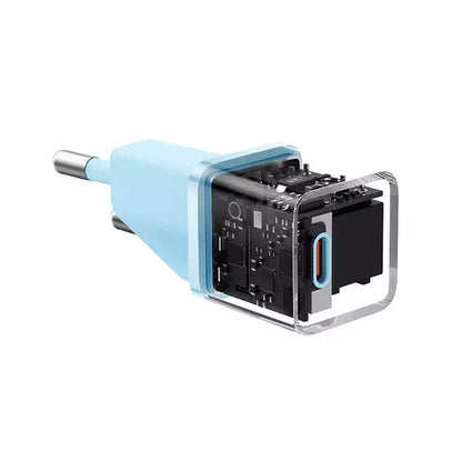 Baseus GaN Mini 1C Network Charger, 20W, 3A, 1 x USB-C, Blue CCGN050103