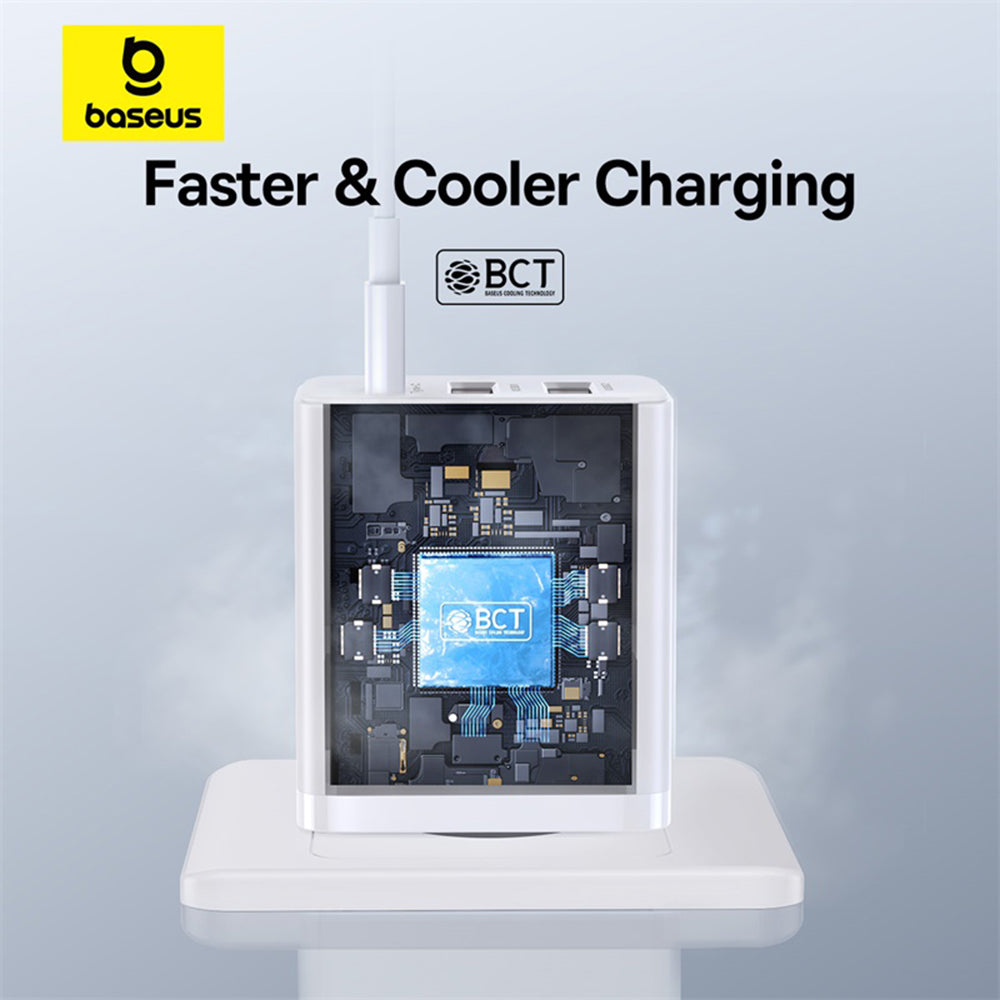 Caricabatterie Retea Baseus Cube, 30W, 3A, 2 x USB-A - 1 x USB-C, Bianco P10111402213-00