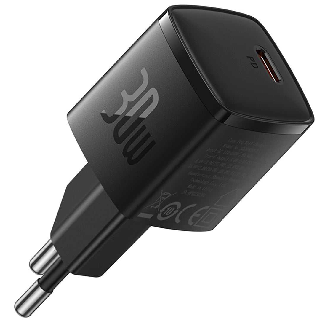Caricabatterie da Rete Baseus Cube Pro, 30W, 3A, 1 x USB-C, Nero CCXF000301