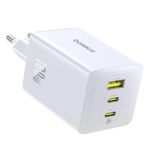 Caricabatterie Rete Baseus EnerFill FE11, 100W, 5A, 1 x USB-A - 2 x USB-C, Bianco P10182102213-00