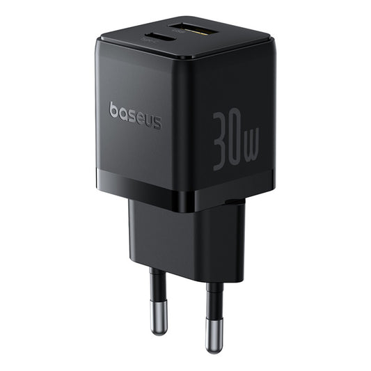 Caricabatterie Rete Baseus Palm, 30W, 3A, 1 x USB-A - 1 x USB-C, Nero P1011160A113-00