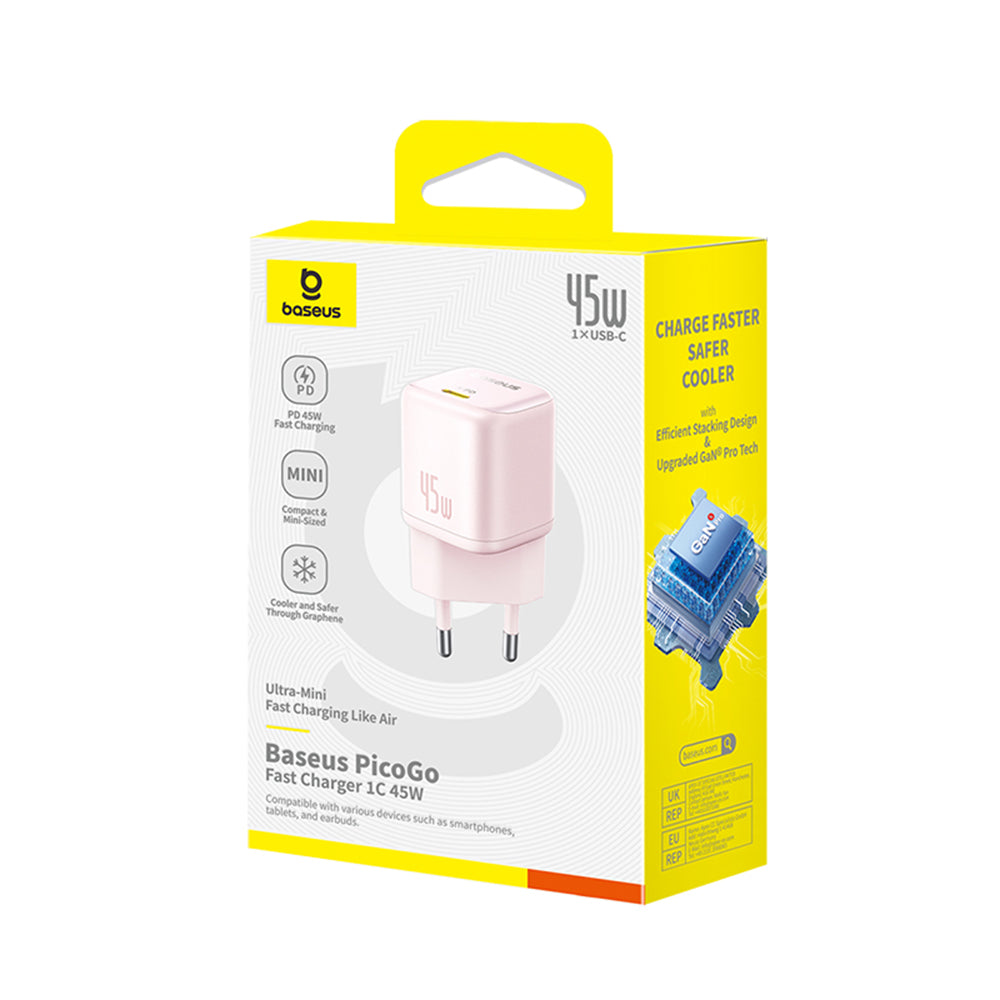 Caricabatterie Retea Baseus PicoGo, 45W, 3A, 1 x USB-C, Rosa P10176800413-00