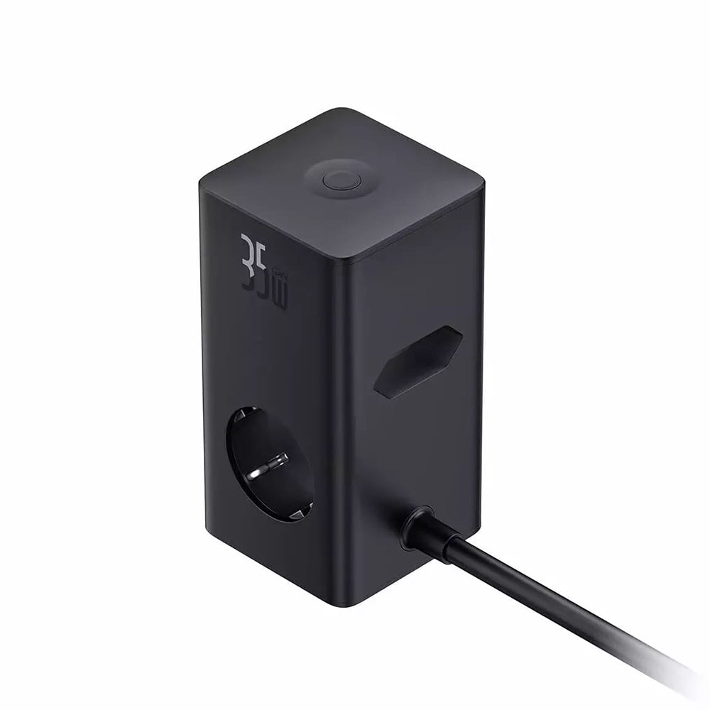 Caricabatterie Rete Baseus PowerCombo, 35W, 5A, 2 x USB-A - 2 x USB-C - 3 x Schuko, Nero, Ricondizionato E00023606113-00
