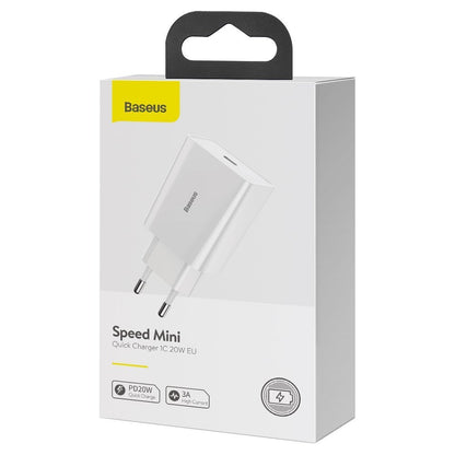 Caricabatterie da Rete Baseus Speed Mini, 20W, 3A, 1 x USB-C, Bianco CCFS-SN02
