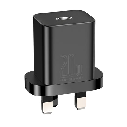 Caricabatterie Retea Baseus Super Si UK, 20W, 3A, 1 x USB-C, Nero CCSUP-K01