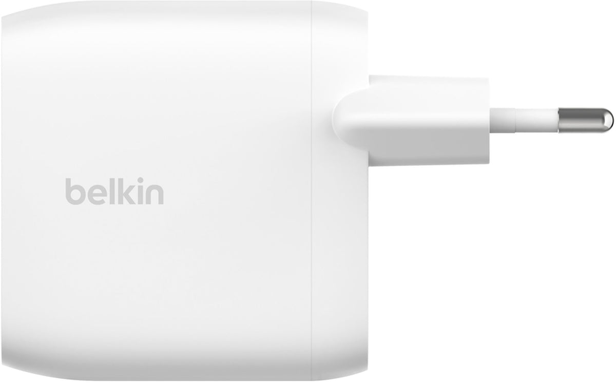 Caricatore da rete Belkin BoostCharge Pro Dual, 60W, 3A, 2 x USB-C, Bianco WCB010vfWH