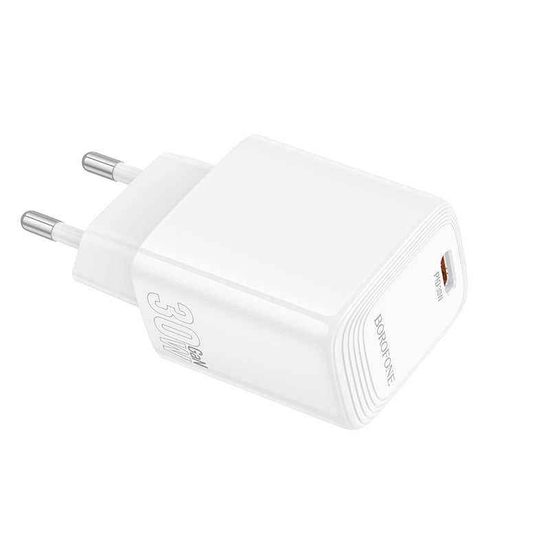 Caricabatterie Retea Borofone BN28 Fuente, 30W, 3A, 1 x USB-C, Bianco