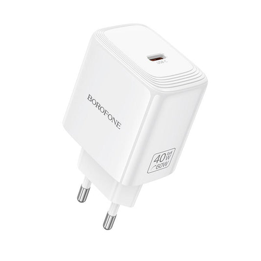 Caricatore da rete Borofone BN33 Fuente, 40W, 1 x USB-C, Bianco