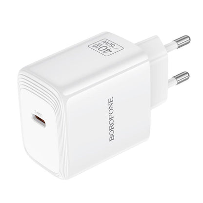 Caricatore da rete Borofone BN33 Fuente, 40W, 1 x USB-C, Bianco