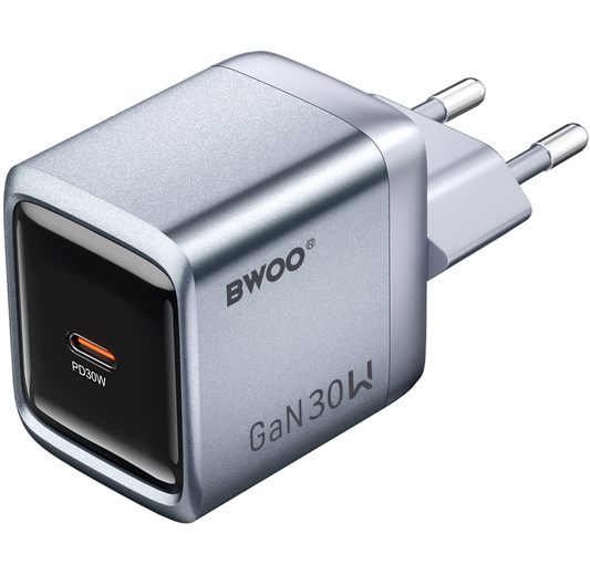 Caricatore da rete BWOO BO-CDA236, 30W, 3A, 1 x USB-C, Grigio