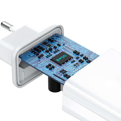 Caricabatterie Retea BWOO CDA182, 38W, 3A, 1 x USB-A - 1 x USB-C, Bianco