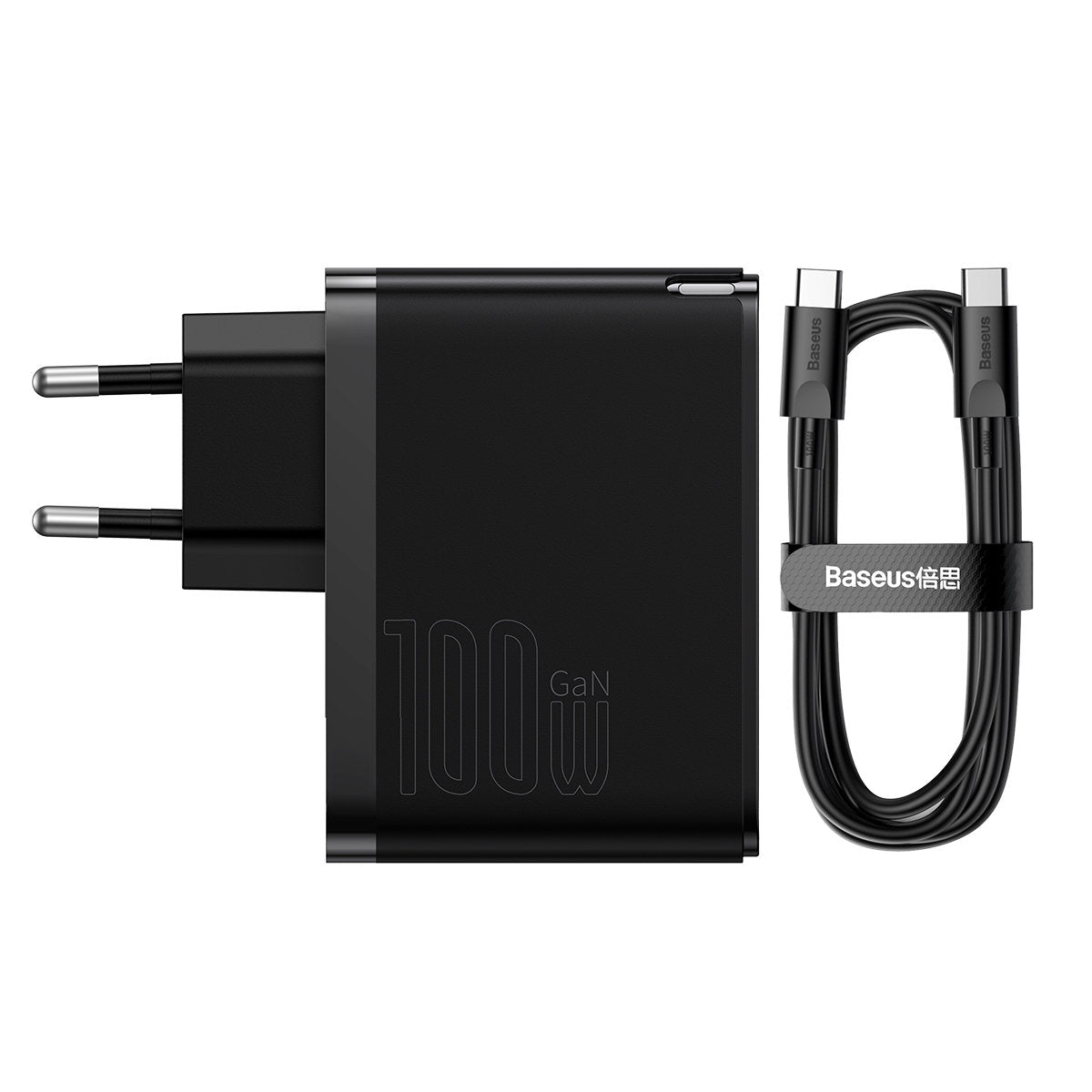 Caricabatterie Rete con Cavo USB-C Baseus GaN5 Pro, 100W, 3A, 1 x USB-A - 1 x USB-C, Nero CCGP090201