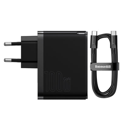 Caricabatterie Rete con Cavo USB-C Baseus GaN5 Pro, 100W, 3A, 1 x USB-A - 1 x USB-C, Nero CCGP090201
