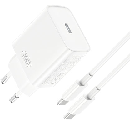 Caricabatterie da Rete con Cavo USB-C XO Design CE15, 20W, 3A, 1 x USB-C, Bianco