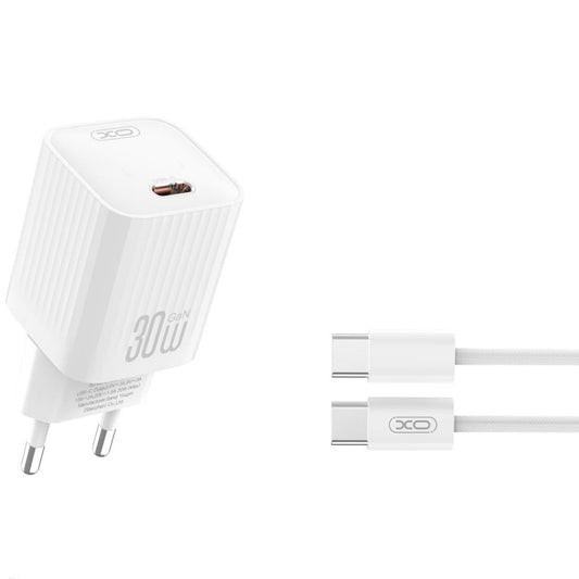 Caricabatterie da Rete con Cavo USB-C XO Design L148, 30W, 3A, 1 x USB-C, Bianco