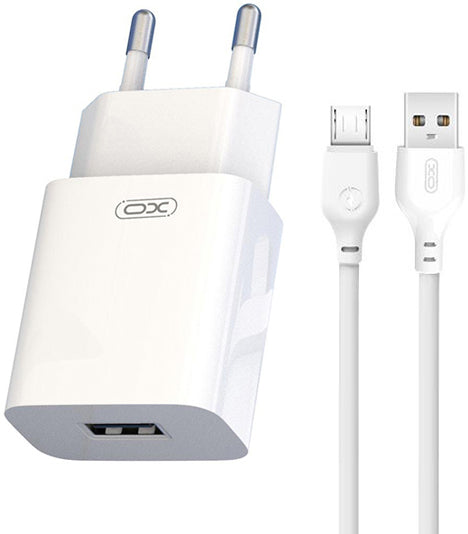 Caricabatterie da Rete con Cavo microUSB XO Design L99, 12W, 2.4A, 1 x USB-A, Bianco