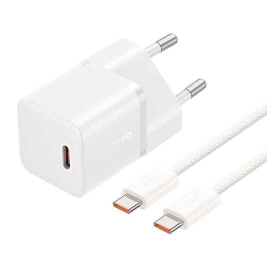 Baseus GaN5 Network Charger with USB-C Cable, 20W, 3A, 1 x USB-C, White P10110900213-01