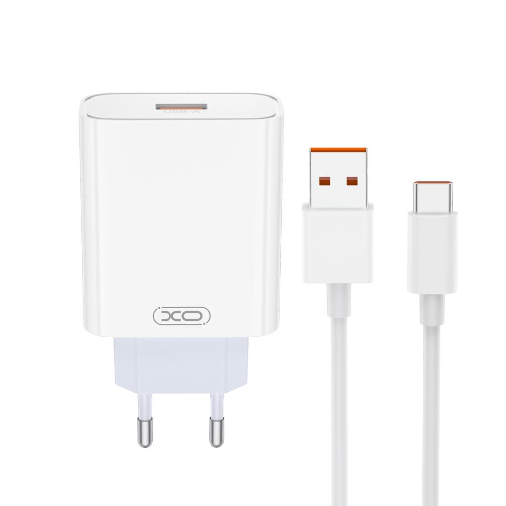 Caricabatterie Rete con Cavo USB-C XO Design L164, 30W, 1 x USB-A, Bianco