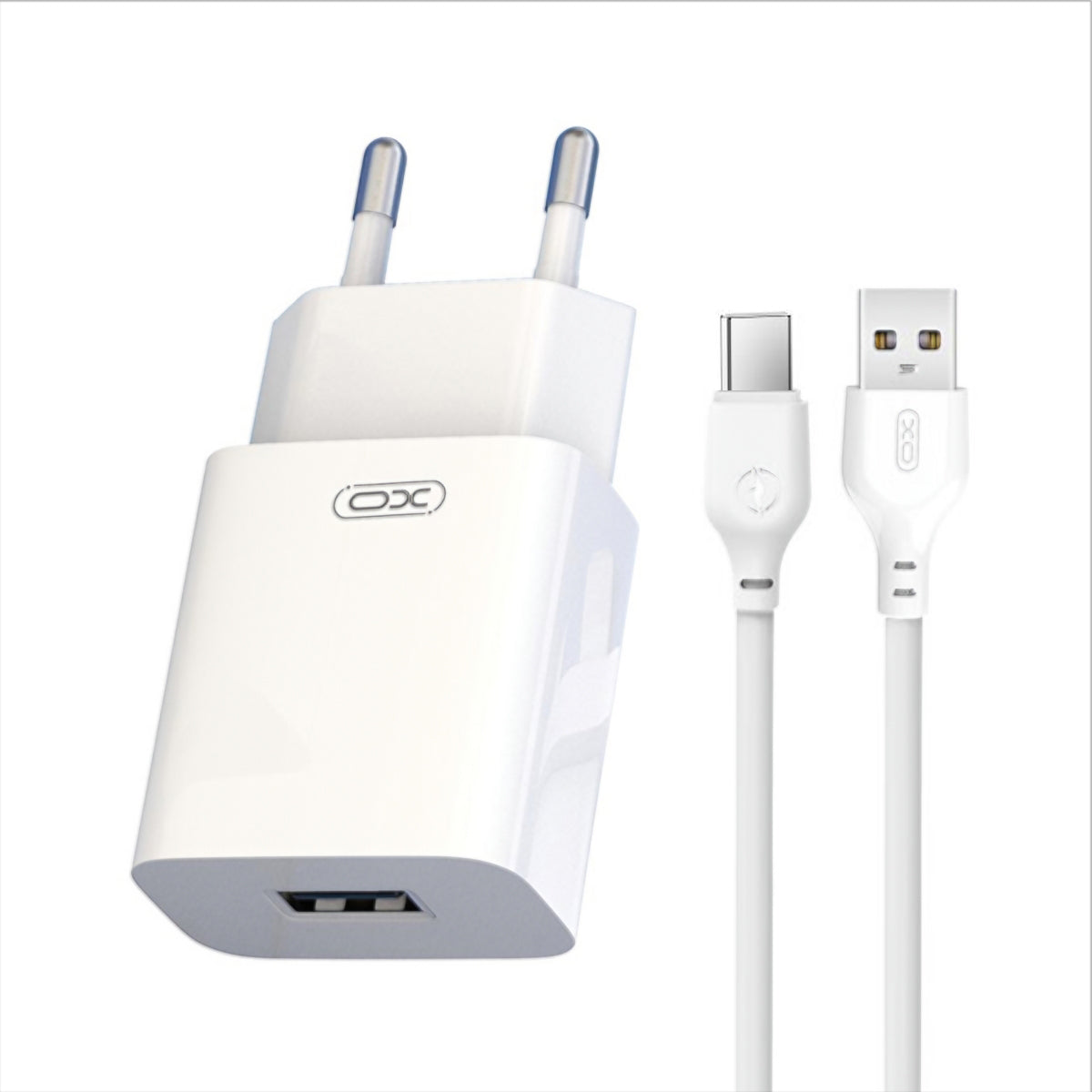 Caricatore da Rete con Cavo USB-C XO Design L99, 12W, 2.4A, 1 x USB-A, Bianco