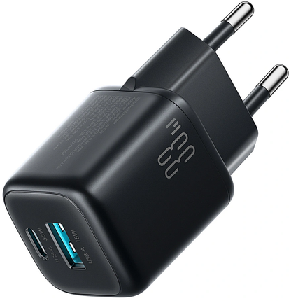 Caricatore da rete con cavo USB-C Joyroom JR-TG7, 33W, 3A, 1 x USB-A - 1 x USB-C, Nero