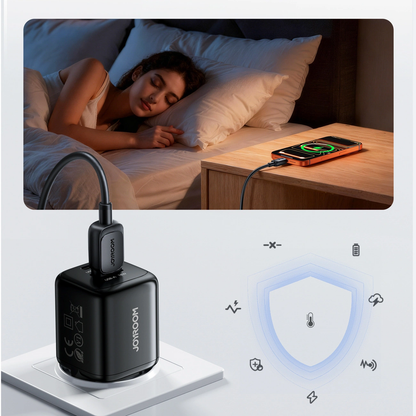 Caricabatterie Retea Con Cavo Lightning Joyroom JR-TG7, 33W, 3A, 1 x USB-A - 1 x USB-C, Nero