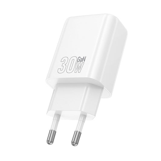 Caricabatterie Rete HOCO N63, 30W, 3A, 1 x USB-A - 1 x USB-C, Bianco