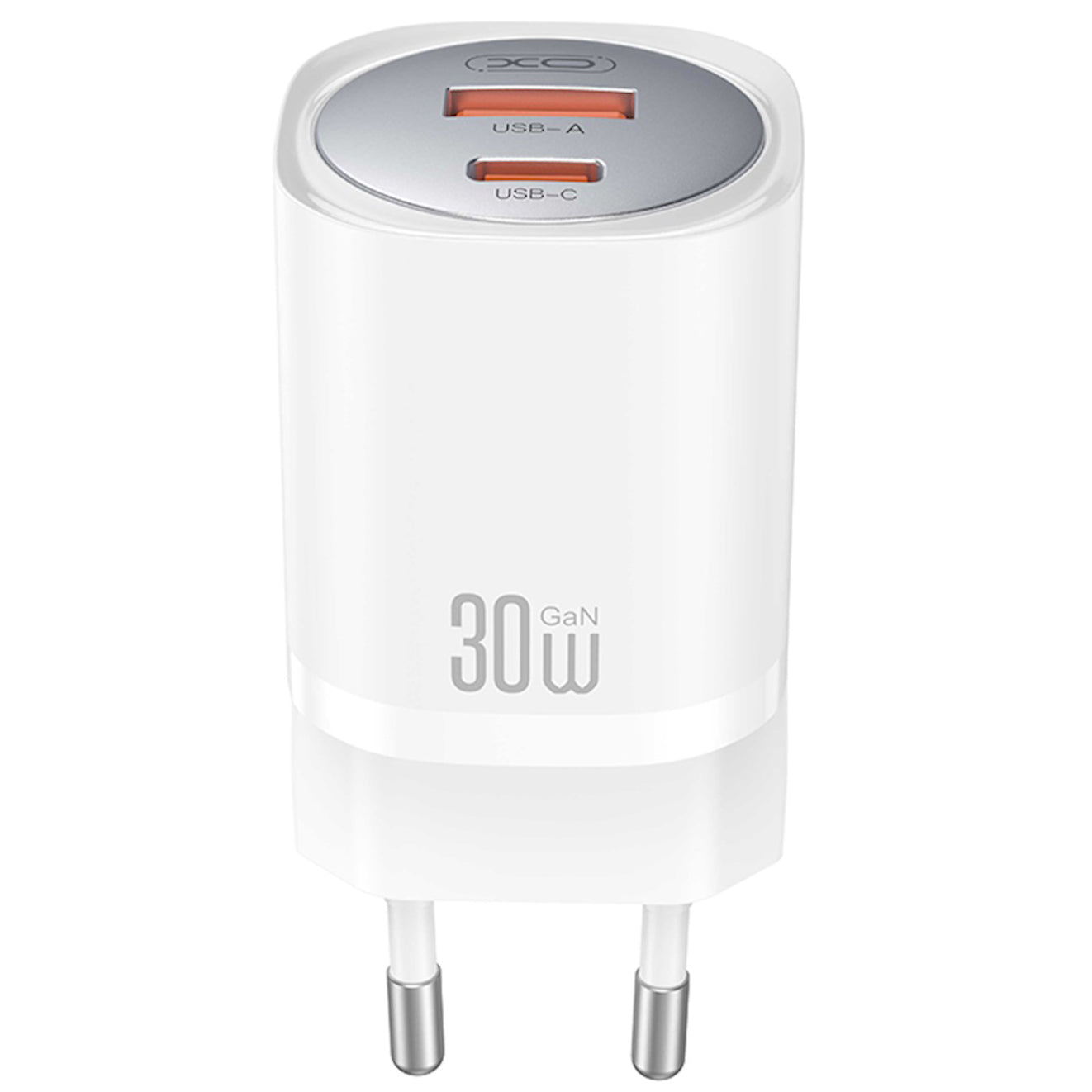 Caricabatterie da Rete con Cavo USB-C XO Design CE21, 30W, 3A, 1 x USB-A - 1 x USB-C, Bianco