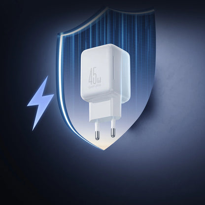 Caricabatterie Rete con Cavo USB-C Joyroom JR-TCL05, 45W, 3A, 2 x USB-C, Bianco