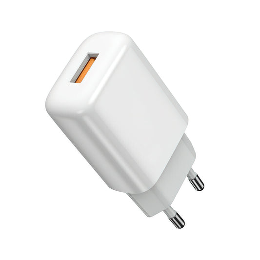 Caricabatterie da Rete con Cavo Lightning Prestico F9S, 12W, 2.4A, 1 x USB-A, Bianco